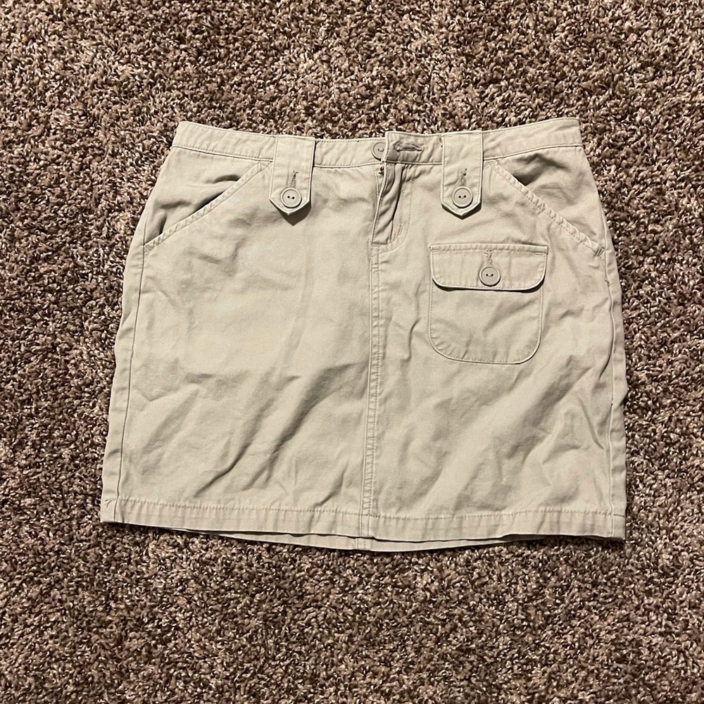 Y2K Tan Cargo Mini Skirt